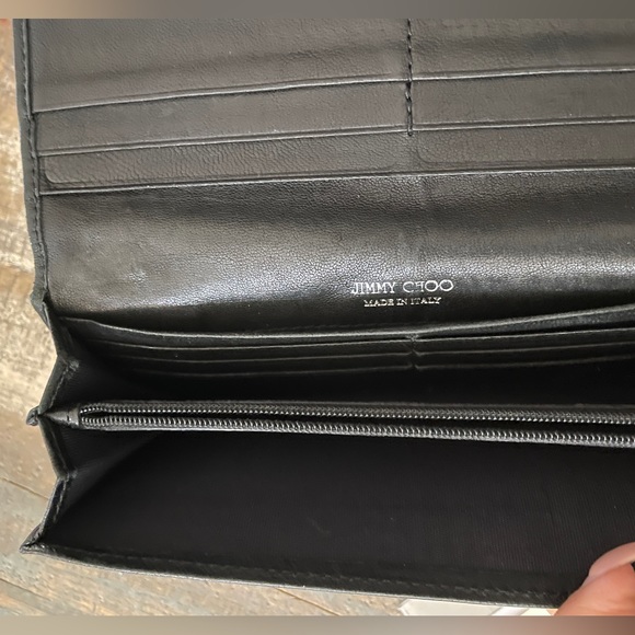 Jimmy Choo Black Wallet with Silver Stars - Picture 8 of 15